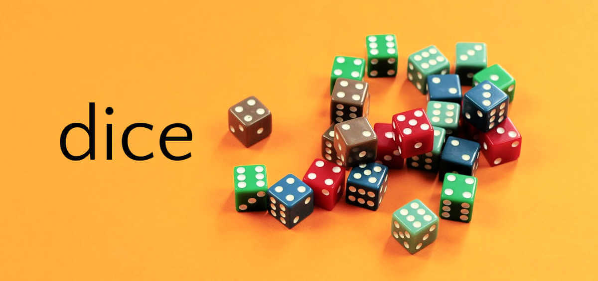 Pile of colorful dice.