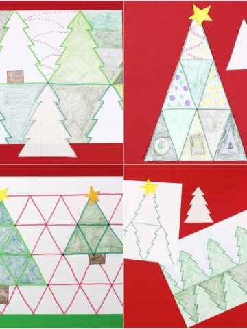 Four images of Christmas tessellations.