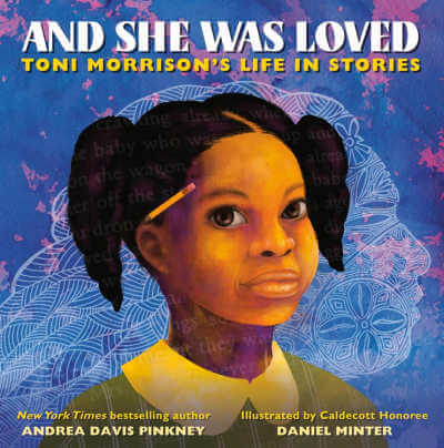 And She Was Loved, picture book cover with illustration of Black girl with pencil behind one ear.