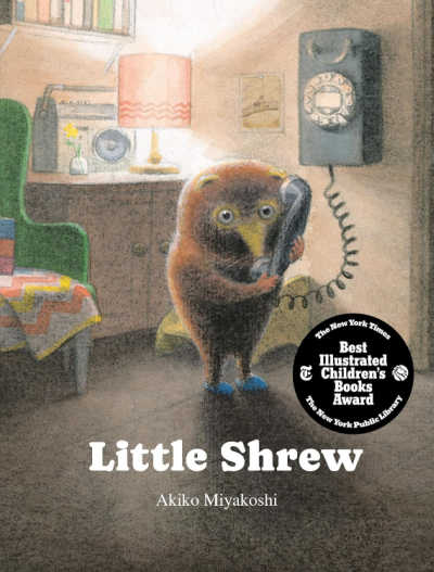 Little Shrew book cover with illustration of shrew talking on rotary telephone.