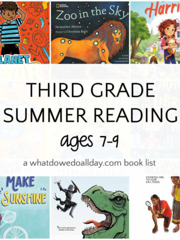 Collage of book covers with text overlay that reads, Third Grade Summer Reading
