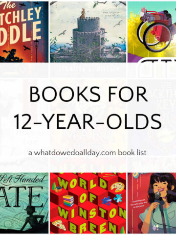Collage of book covers with text overlay that reads "Books for 12-Year-Olds".