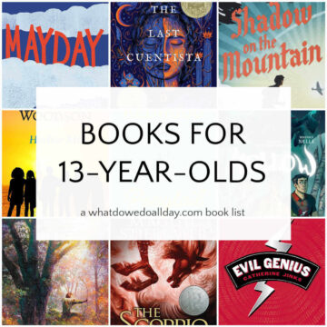 Collage of book covers with text overlay that reads "Books for 13-Year-Olds".