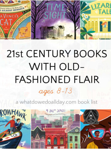 Collage of books with text overlay that reads, 21st century books with old-fashioned flair.