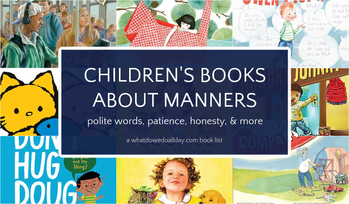 Collage of book covers for children's picture books about manners
