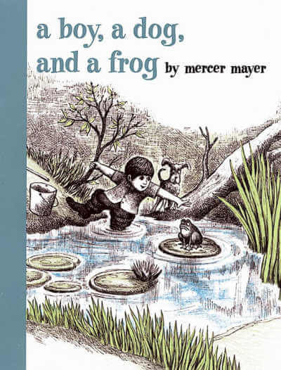 Book cover of a boy, a dog, and a frog.