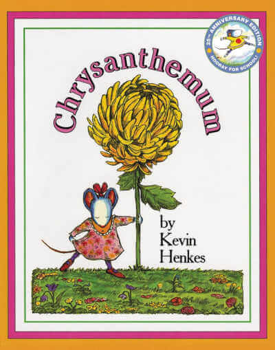 Book cover of Chrysanthemum with illustration of mouse holding giant flower.