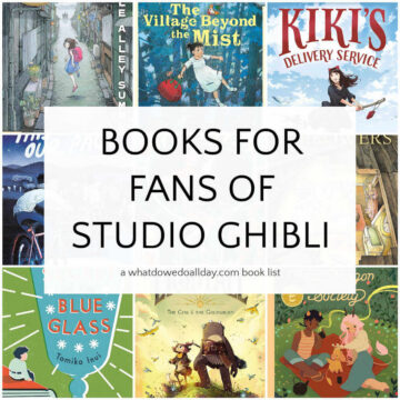 Collage of book covers with text overlay "books for fans of Studio Ghibli"